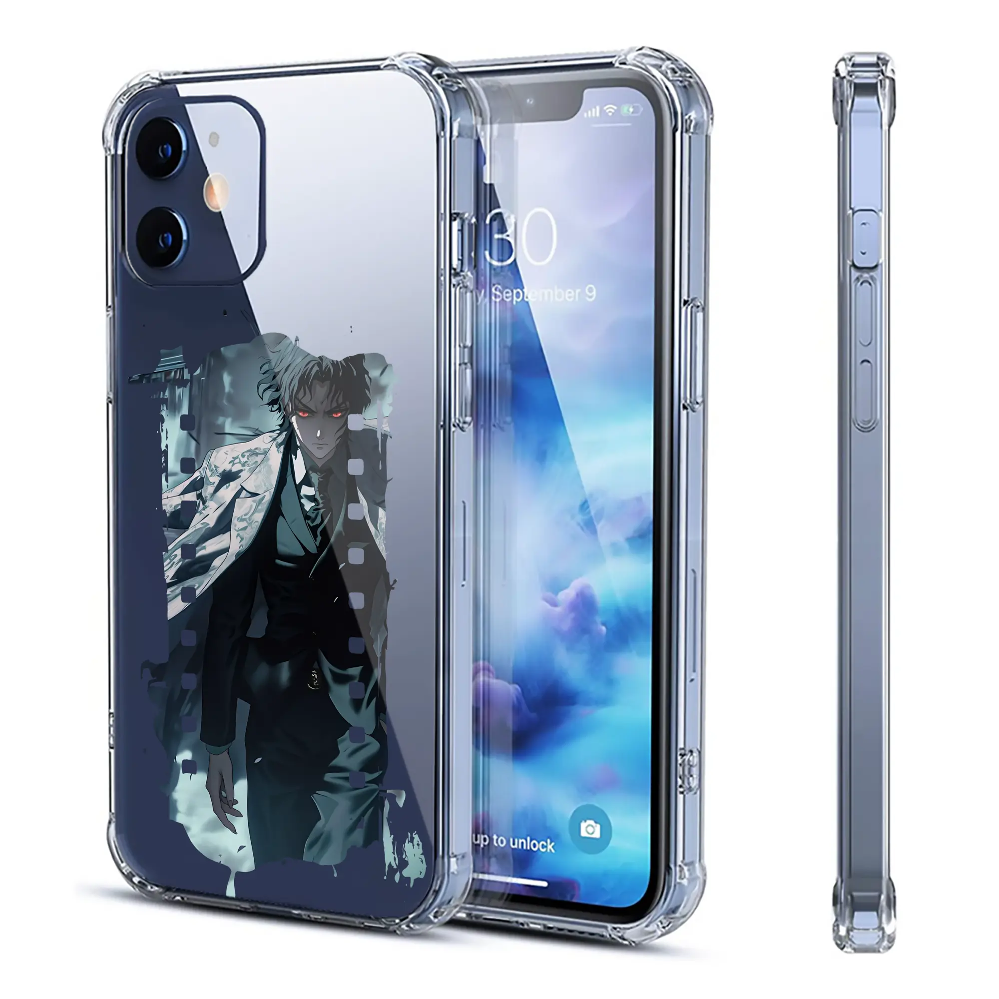 鬼滅の刃 グッズ,鬼舞辻 無惨 - IPhone 12シリーズ対応 ・ 透明スマホケース ・ クリアソフトケース ・ TPU素材 ・ 耐衝撃 ・ 高密着 ・ 防汚 防指紋 ・ 簡単着脱